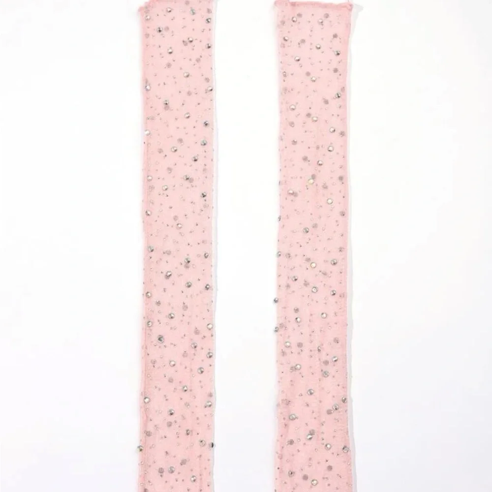 1pair Women Rhinestone Decor Luxury Arm Sleeves, For Party
